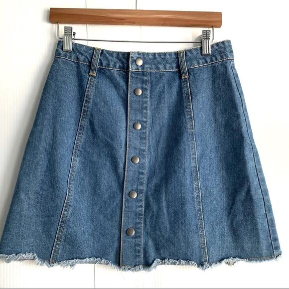 Harper button down denim jean skirt - Picture 2 of 7